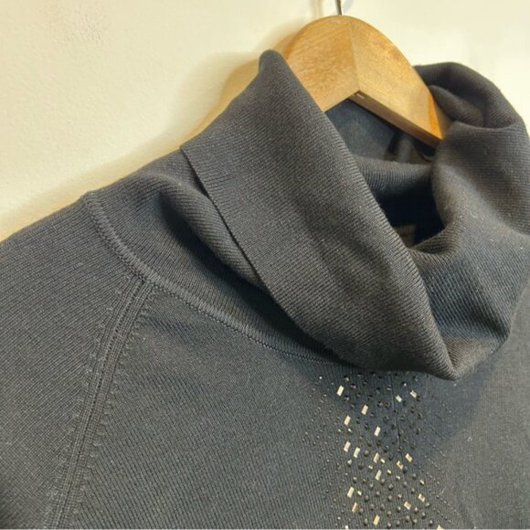 Laura Tonal Stone Embellished Turtleneck Sweater Black - Picture 6 of 10